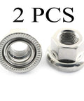 Heavy Duty M10 Bike Wheel Hub Axle Nuts Set, 2 Pcs, 7075 Aluminum Alloy Bicycle Accessories, close-up of durable silver finish