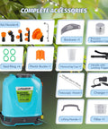 Battery Powered Backpack Sprayer 5.28 Gallons 20L With Mixing System And Telescopic Wand accessories with mist nozzles and more
