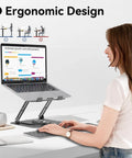 Laptop Stand for Desk, Adjustable 360 Degree Rotating Base, Ergonomic Riser for Collaborative Work, Foldable and Portable Laptop Stand