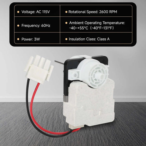 Evaporator Fan Motor Replacement For Frigidaire And Kenmore Refrigerators, OEM Style Blower Motor with voltage specs