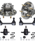 Beef Up Your Ride RWD Front Wheel Hub Bearing Assembly Kit With Upper Ball Joints And Sway Bar Links For 2009 2010 2011 2012 GMC Canyon And Chevy Colorado ABS Model 6 Piece Set