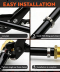 Single Ear Hose Clamp Kit With Crimping Pliers installation steps showing secure fitting and clamp tightening.