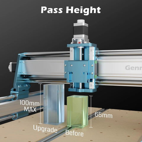 SainSmart Genmitsu 4040-PRO MAX CNC router with blue aluminum frame and linear-rail drive (side view)
