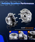 Front Wheel Hub Bearing Assembly Pair for Dodge Ram 1500 2500 3500 4x4 2006 2007 2008 8 Lug ABS OE Replacement