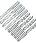 M8 Zinc Plated Hanger Bolts 8 Pack Double Headed Screws Heavy Duty Carbon Steel With Self Tapping Ends displaying silver screws of 79mm length.