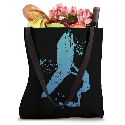 Colorsplash Wing Foil Tote Bag For Wing Surfing Enthusiasts Man Design with watercolor splash, 16" x 16" size, black color.