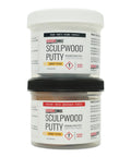 Front view of SculpWood Putty Epoxy Wood Filler For Wood Rot Repair And Animal Damage, Non Shrinking Two Part Epoxy Putty, 8 Oz Brown.