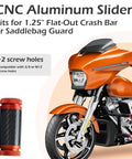 Dope 1.25 Inch Crash Bar Sliders End Caps With CNC Carbon Fiber Inlay Orange Rugged Aluminum Guard Caps for motorcycle