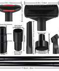 Universal Vacuum Attachment Kit For Wet Dry Cleaning One And One Quarter Inch Hose Adapters With Horse Hair Brush