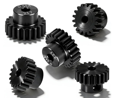Pinion Gear Set 18T 19T 20T 21T 22T For RC Cars 0.5 Mod 2mm Shaft Durable Steel Built To Last With Five Gears And Grub Screws