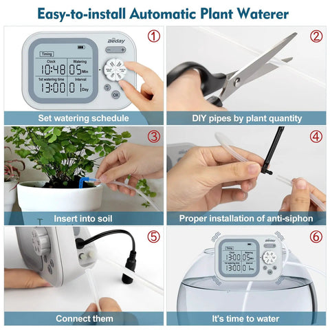 Steps to use Replacement Accessories Kit For Automatic Plant Waterer For 15 Potted Plants Expandable Auto Drip Irrigation System