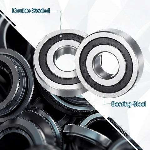 Two Pack Deep Groove Ball Bearing With Double Rubber Seals High Carbon Chrome Steel Three Quarter Inch By Two Inch By Nine Sixteenths Inch Z2 Precision P6 Industrial Grade Dust Moisture Resistant For Heavy Machinery And DIY Projects