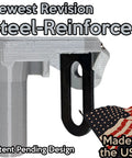 Upgraded Heavy Duty Right Hinge With Knockout Steel Core For Rubbermaid 5L40 Slide Lid Resin Shed Door Replacement Parts 3T17 3T17 2 And 3T17 3 Top Shelf Toughness No Sweat Swap, steel-reinforced mounting bracket.