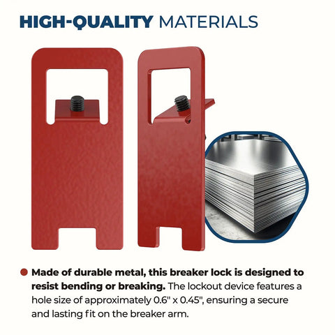 Red Fire Alarm Breaker Lockout Kit With Lock And Tag, Two Complete Sets For Fire Panel Safety, Prevent Accidental Shutdown