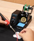Big Power 110W Soldering Station Kit With Lightning Fast 15 Second Warm Up And Temperature Control in use at a workbench