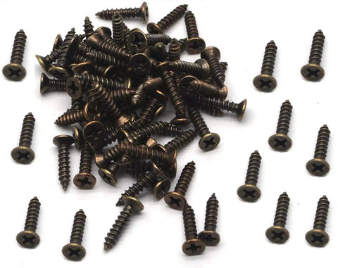 Top Shelf Copper Cabinet Hinges For Doors And Furniture With Complete Screw Set Smooth Glide Zero Hassle Kickass Build Quality Perfect Fit Every Time Pack Of Twelve mounting screws on white background.
