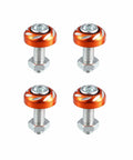 Orange Aluminum Alloy License Plate Bolts Screws Nuts 4 Pack For Cars And Motorcycles Universal Fit M6x1.0 Threads 6mm Diameter 20mm Length