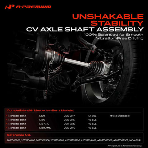 CV Axle Shaft Assembly For Mercedes Benz W205 C300 2015 2016 2017 Front Left Driver Side Ready To Roll With C400 C43 AMG C450