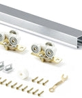 4 Foot Commercial Grade Sliding Pocket Door Hardware Kit With Aluminum Box Rail Fits 24 To 30 Inch Wide Single Doors Featuring Concealed Track System