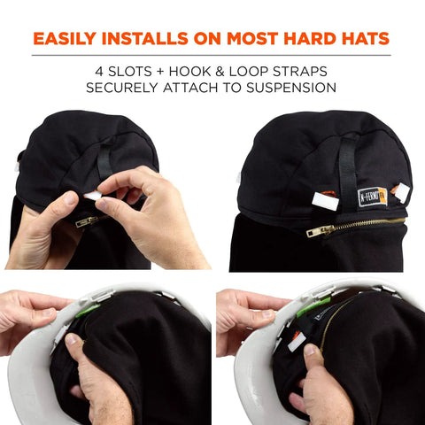 2 Layer Thermal Hard Hat Winter Liner With Flame Resistant Outer Shell And FR Lining, installation on hard hat