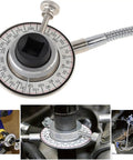 Torque Angle Gauge 1/2 Inch Drive With Flexible Clip Arm, 360 Degree Torque Wrench Angle Meter For Tightening Bolts In Hard To Reach Spots, Adjustable 0 To 360 Degrees, Works With Ratchet Or Breaker Bar, metal angle gauge with flexible shaft