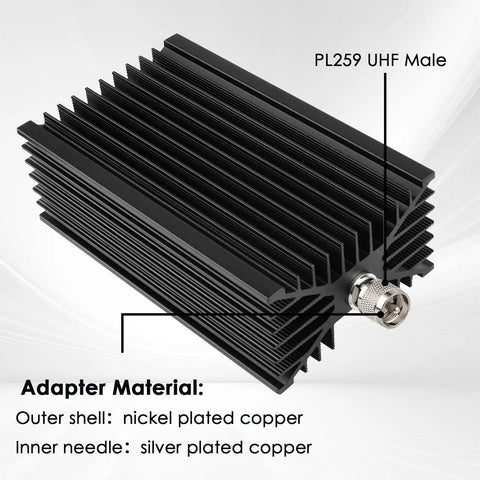 Beefy 200W PL259 UHF Ham Radio Dummy Load, 50 Ohm RF Load for DC to 520MHz, Nickel Plated Shell and Silver Core