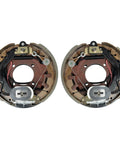 Electric trailer brake assemblies pair, 12-1/4 x 3-3/8 in, self-adjusting, for 8K Dexter axles, front view.