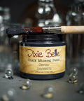 Chalk Mineral Furniture Paint Matte Black Caviar 16oz Perfect For Wood Metal Plastic And More DIY Makeovers On Cabinets Tables And Home Decor Achieve Rich Smooth Matte Finish With Durable Coverage And Easy Brush Stroke Control.