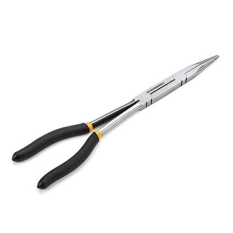 Double X Pliers Set With Straight And 45 Degree Angles, Two Piece Narrow Profile Jaws, Flush Rivets, Serrated Grips.