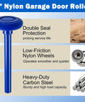 Blue 20 Pack 2 Inch Nylon Garage Door Rollers With 4 Inch Nylon Stem Ultra Quiet Smooth Operation Double Seal 6200 2RS Bearings