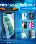 Waterproof Phone Pouch With Lanyard For iPhone And Android IPX8 Phone Case Dry Bag 30M showing phone sizes and compatibility