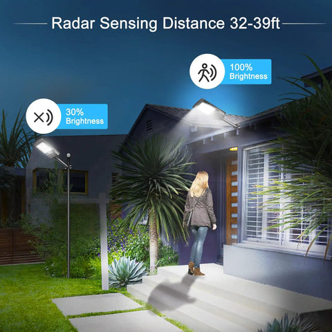 Outdoor Solar Street Light Dusk To Dawn With 3 Modes Motion Sensor And Remote Control Waterproof Commercial Parking Lot Lighting