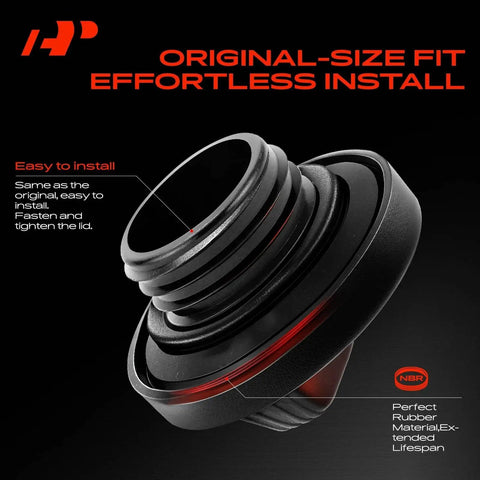 Engine Oil Filler Cap For Honda Accord Civic CRV Ridgeline Pilot Odyssey Passport Element Fit And Acura TSX TL RSX RLX RDX MDX ILX From 2003 To 2019 Models Easy Install with rubber gasket, close-up view.