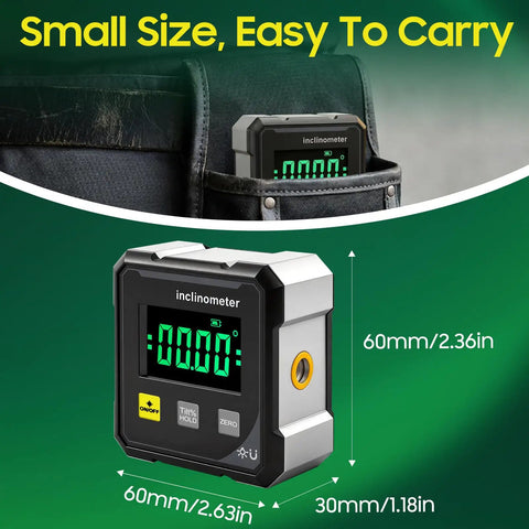 Top Notch 4x90 Degree Digital Angle Finder Protractor With Large Display And 4 Side Magnetic Gauge Cube Inclinometer For Woodworking Table Saw Miter Protractor High Accuracy Angle Measuring Tool, 60mm x 30mm