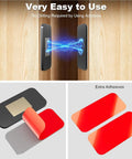 Grab These 16 Pairs Of No Drill Stainless Steel Magnetic Door Catches With Killer Adhesive Grip For Your Kitchen Bathroom Closet Or RV Drawer Latch To Keep Everything Locked Tight Without Any Messy Drilling Required And Super Easy To Install Today: Adhesive pads showing no-drill installation on wood.
