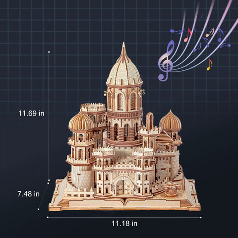 Epic Enchanted Castle Clockwork 3D Wooden Puzzle Kit 1000 Piece For Adults And Teens 14 Plus DIY Mechanical Puzzle Set For Puzzle Enthusiasts And Builders And Fans, 11.18 in castle model