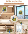 Beast Industrial Dry Dust Mop for Hardwood Floors and More with wide triangle head cleaning various surfaces including walls and windows.