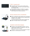 USB charging port and constant current fast charging device with cable, black plastic unit for 5V charging