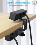 Under Desk Clamp Power Strip With 10 Outlets And 3 USB Ports, 20W USB-C Fast Charge, 6 Ft Cord, Desktop Edge Mount Charging Station clamp
