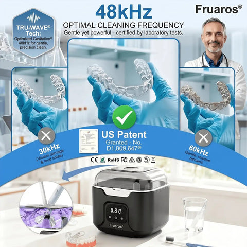 Dope Ultrasonic Retainer Cleaner Machine With 48kHz Power 4 Modes And Timer 240ML Dental Pod for optimized cleaning