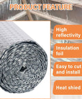 Premium Double Sided Reflective Insulation Roll 23.6 Inch By 10 Foot Aluminum Bubble Heat Barrier, showing rolled insulation foil.