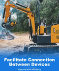 Mini excavator equipped with two pack M16 to M14 hydraulic quick connect fittings for AGT and Chinese models in use