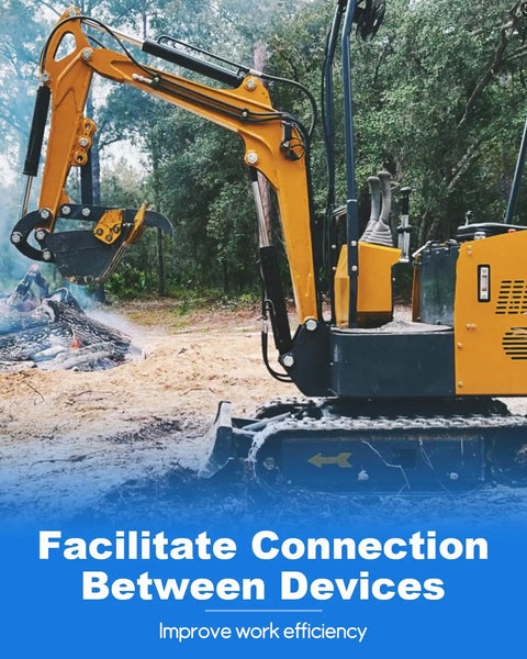 Mini excavator equipped with two pack M16 to M14 hydraulic quick connect fittings for AGT and Chinese models in use