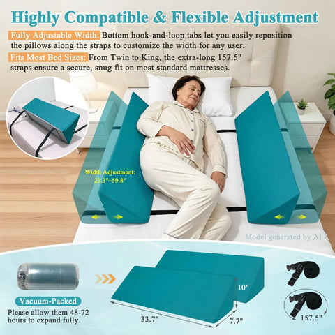Person using Bed Rail Foam Pads For Elderly Safety And Fall Protection, Adjustable Bedside Rail Cushions, 2 pack
