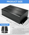 Rugged Split Aluminum Enclosure Project Box With A Slick Brushed Cap, Zero Sweat Cooling Case For Diy Circuit Boards And Tech Builds, Built Tough To Dump Heat And Crush Any Bench Job In Sand Black, measures 200x106x55mm.