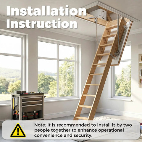 Installation of 55-2 Attic Ladder Hinge Arms Replacement For Werner Terrace Staircase Compatible With Mk 5 WU2210.