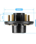 Pro Grade Trailer Idler Hub Assembly Set Of 2 Featuring 5 Lug 4.5 Inch Bolt Pattern rated at 3500 lb load, dimensions shown.