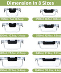 8 Pack Borosilicate Glass Food Storage Containers With Lids For Grab And Go Meal Prep And Lunches, eight size options