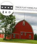 Stainless Steel Barn Door Track Connector Kit With Dope Black Joint Plate And Flat Gasket Design, components shown.