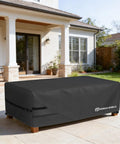 Patio Coffee Table Cover Waterproof Outdoor Furniture Shield Fits Rectangular 48 By 26 Inch Tables 18 Inch High Fadeproof UV Resistant 600D Polyester Black